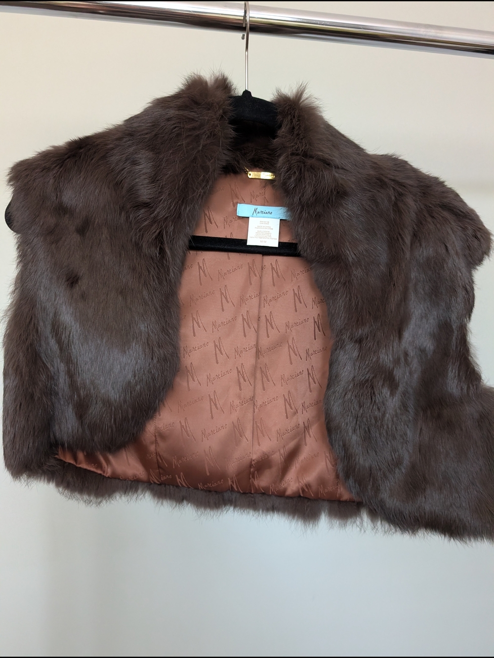 Marciano Brown Faux Fur Shrug Jacket